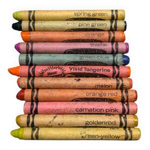 Vintage Crayola Crayons Lot of 11 Wax Crayons Binney & Smith Rare Colors